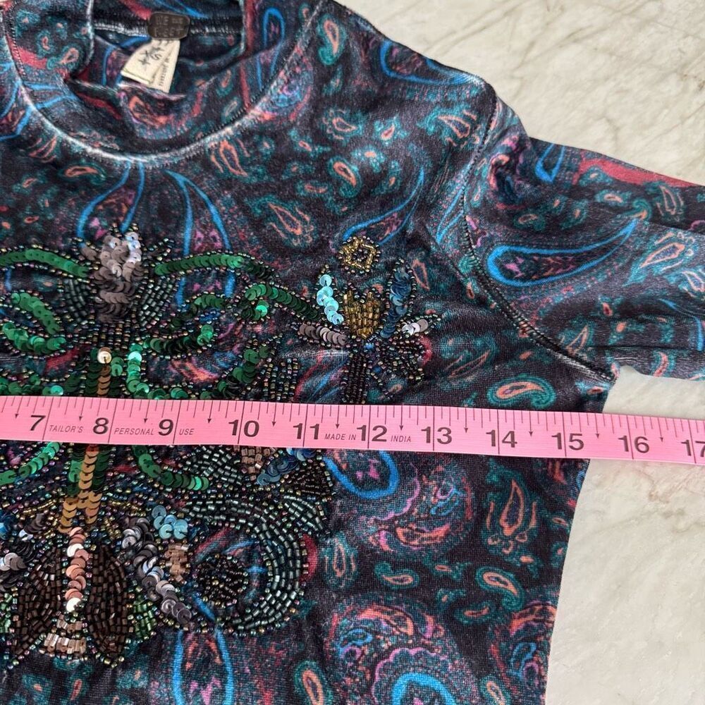 Free People L’amour Paisley Velvet Top size XS - Picture 10 of 11